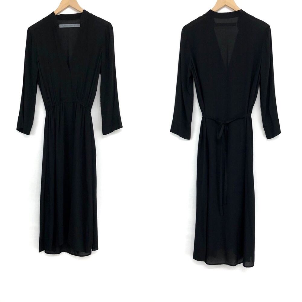 RAQUEL ALLEGRA Tie Back Midi Dress Black 1 / S